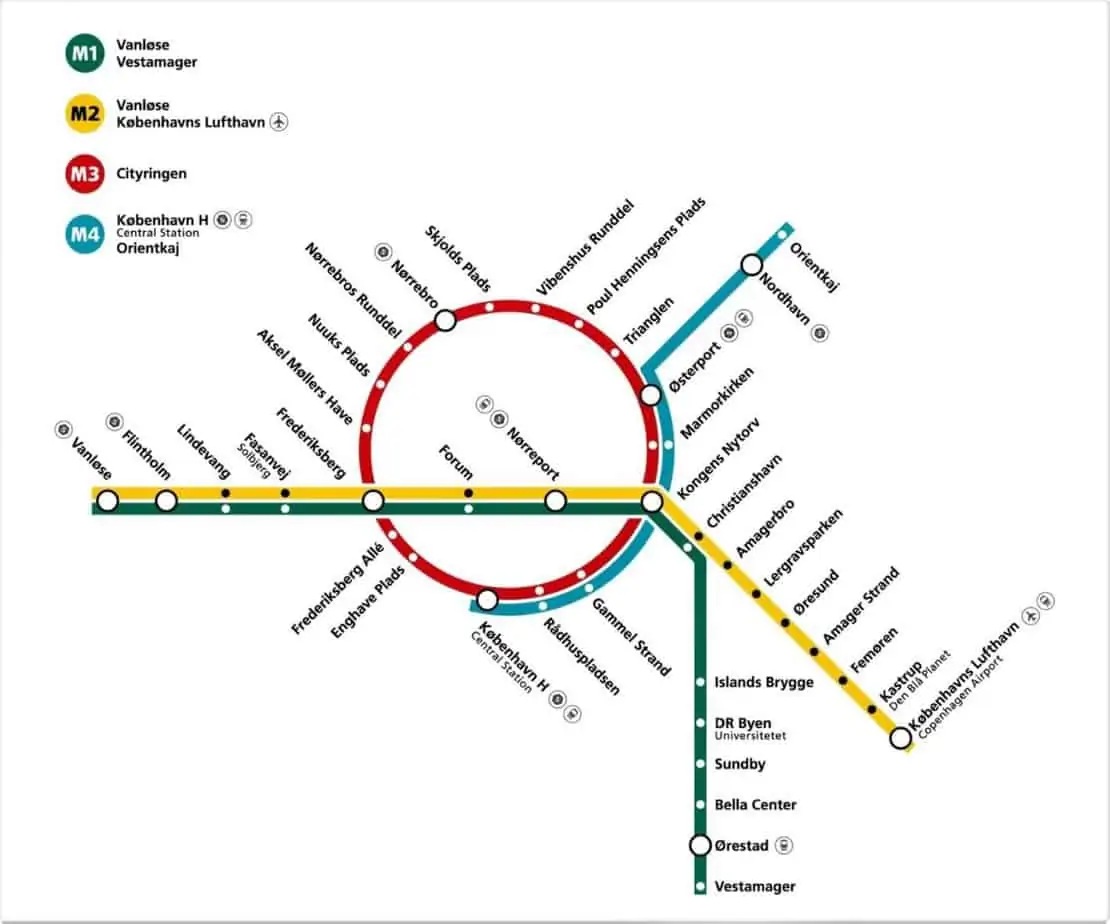 哥本哈根地铁的地图